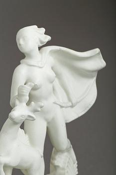 FIGURIN, flintgods, "Diana", Arthur Percy, Gefle Porslinsfabrik.