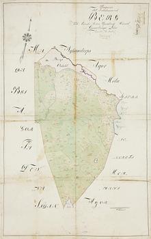 KARTA, handkolorerad, dat 1815.