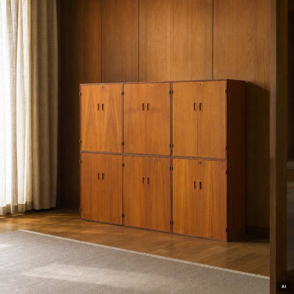 Cabinet, 6 sections, 1950s–60s.
