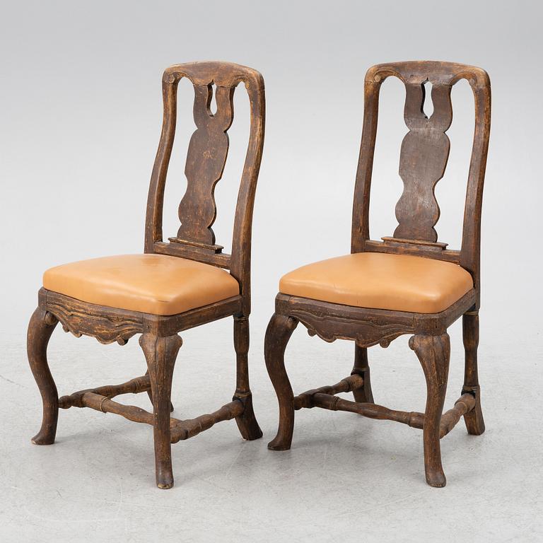Stolar, ett par, senbarock, 1700-talets mitt.