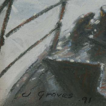 JOHN MICHAEL GROVES, pastell, signerad och daterad 91.