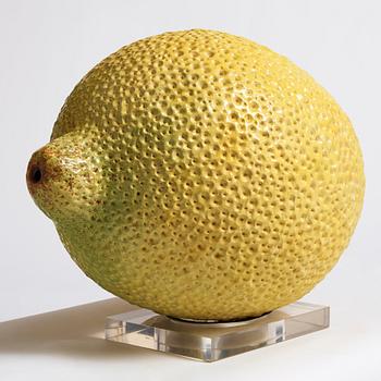 Hans Hedberg, a large faience sculpture of a lemon, Biot, France, early 1990s.