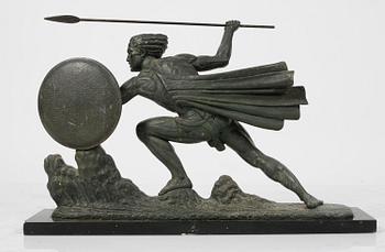 SKULPTUR, patinerad metall, Art Déco.