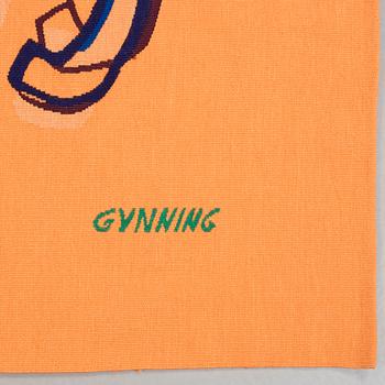 TAPESTRY. "Galopp". Tapestry weave. 198 x 237,5 cm. Signed PF GYNNING.