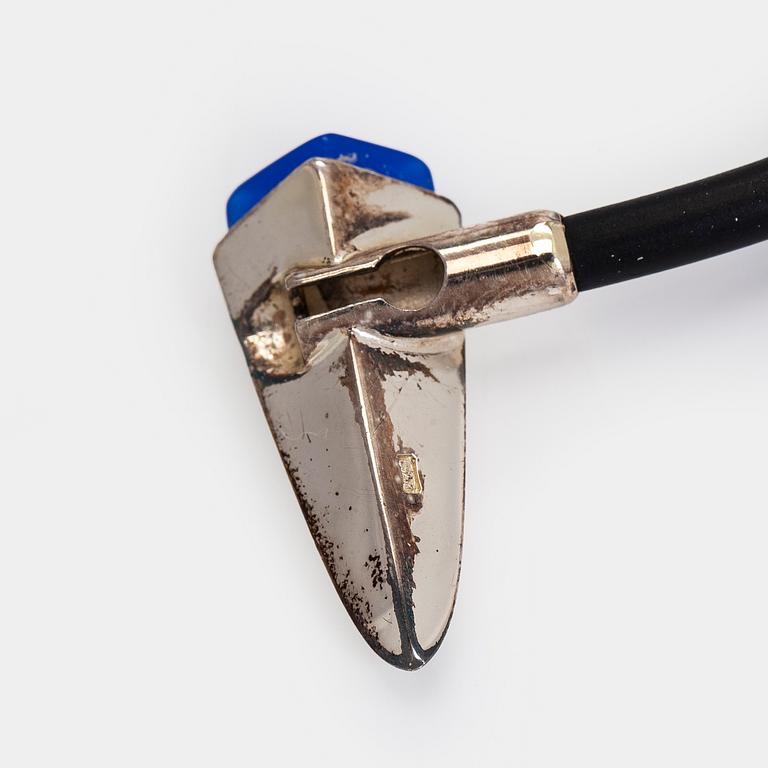 Ulla Poropudas, jewellery set, 4 pieces, silver, acrylic, Lapponia 1986.