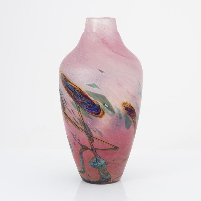 Ada Loumani, a glass vase, signed.