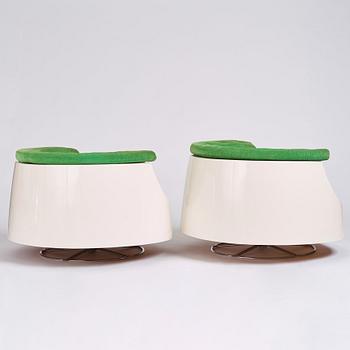 Gillis Lundgren, a pair of 'Sirius' swivel base easy chairs, IKEA, Sweden, 1970s.