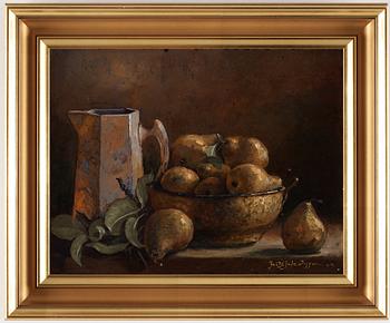 FRITZ JAKOBSSON, oil on panel, signed and dated 84.