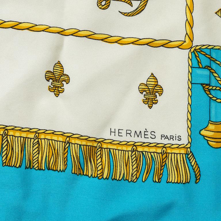 Hermès, a 'Vue du Carosse de la Galère La Réale' scarf.