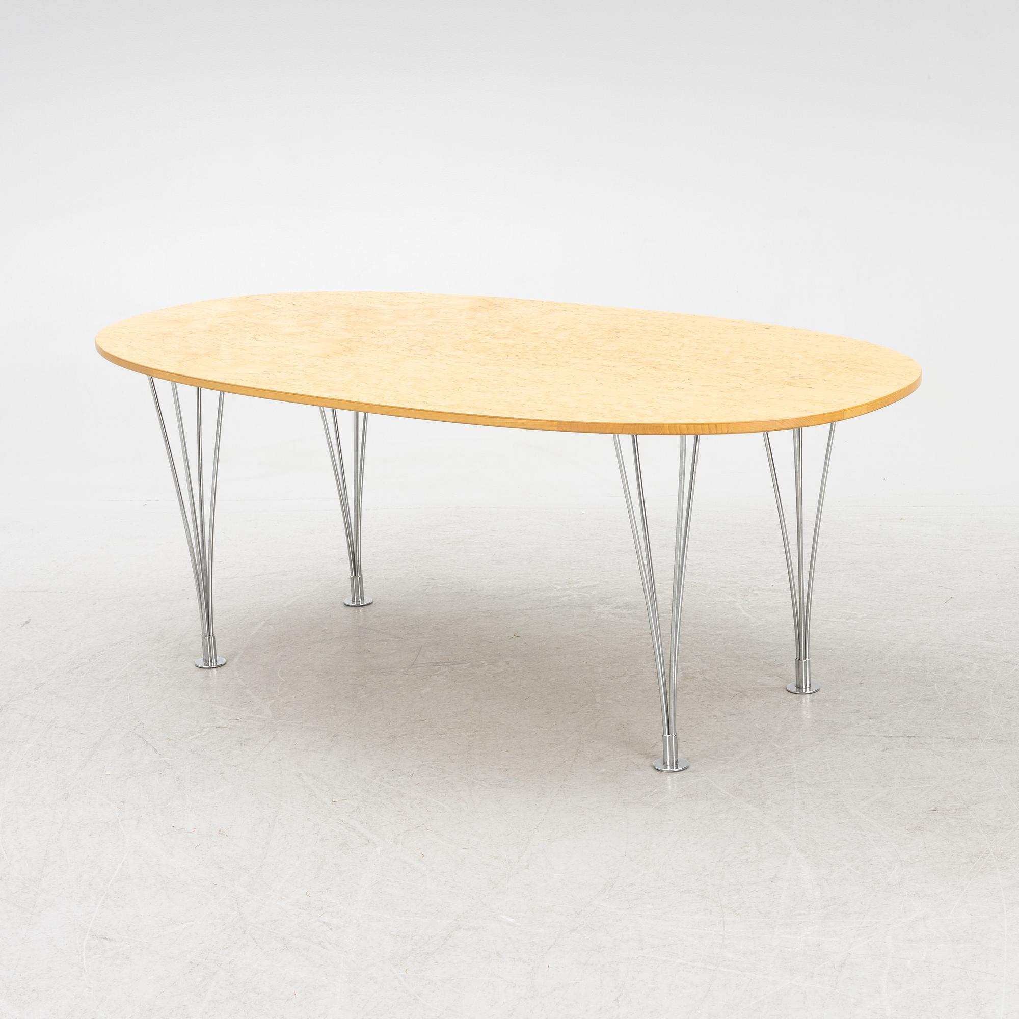 Bruno Mathsson, & Piet Hein, soffbord, "Superellips", Fritz Hansen, Danmark.