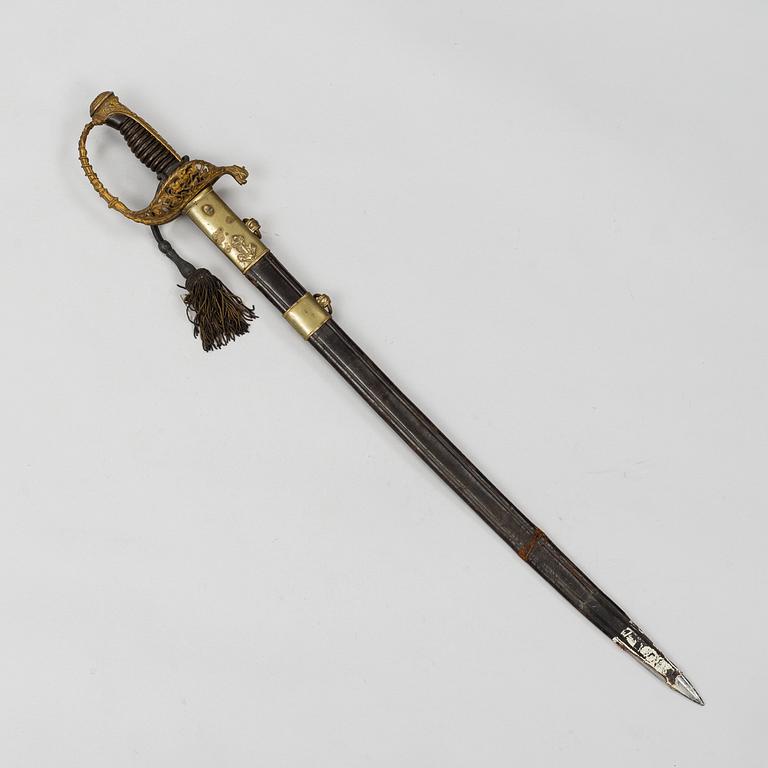 A French Navy officer's sword 1837 pattern with scabbard.
