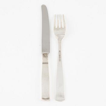 Jacob Ängman, table cutlery, 24 pieces, silver, 'Rosenholm', GAB, some Stockholm 1967.