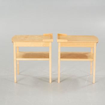 A pair of bedside tables by Carl Malmsten for Åfors Möbelfabrik, second half of the 20th century.