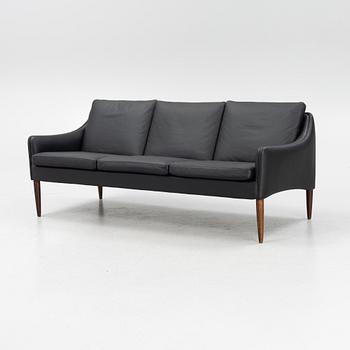 Hans Olsen, a leather and rosewood sofa, C/S Møbler, Denmark, 1960's.