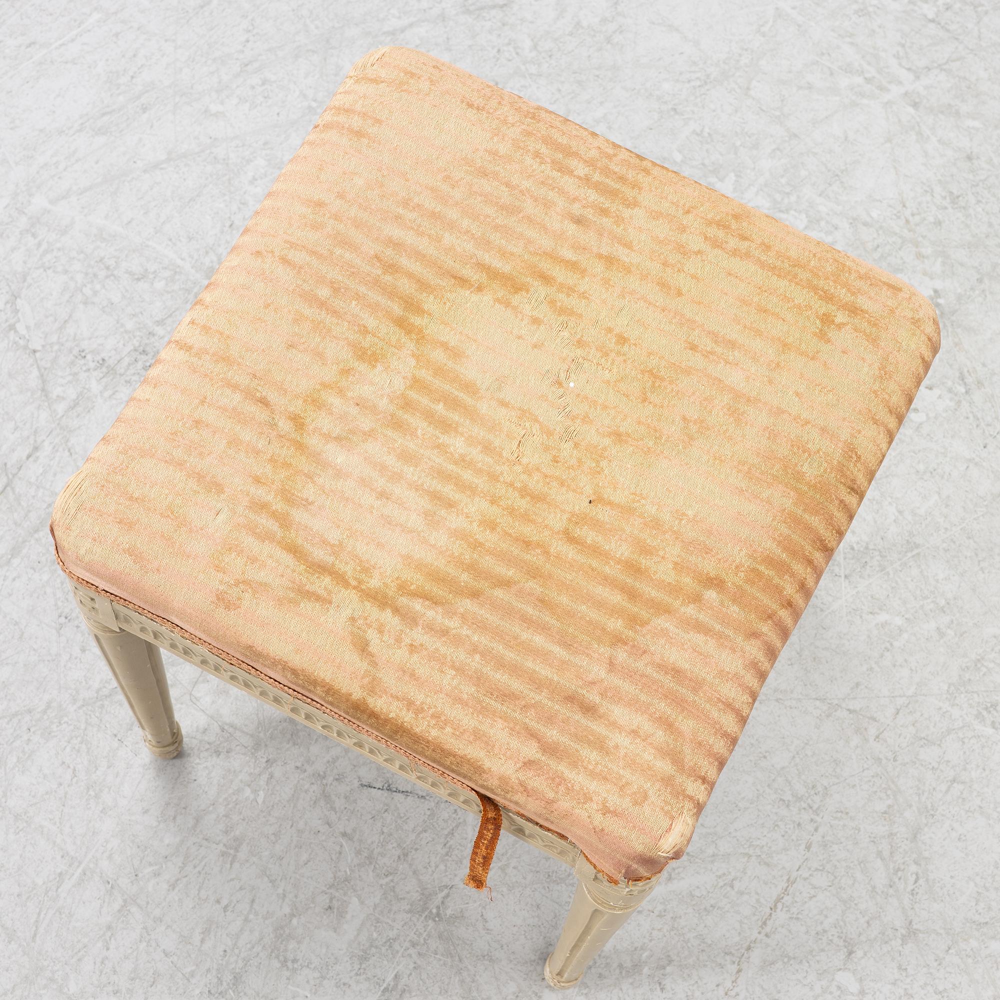 A Gustavian style stool, 19th Century.