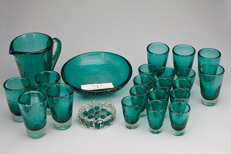 GLASSERVIS, 23 delar, Venini, Murano.