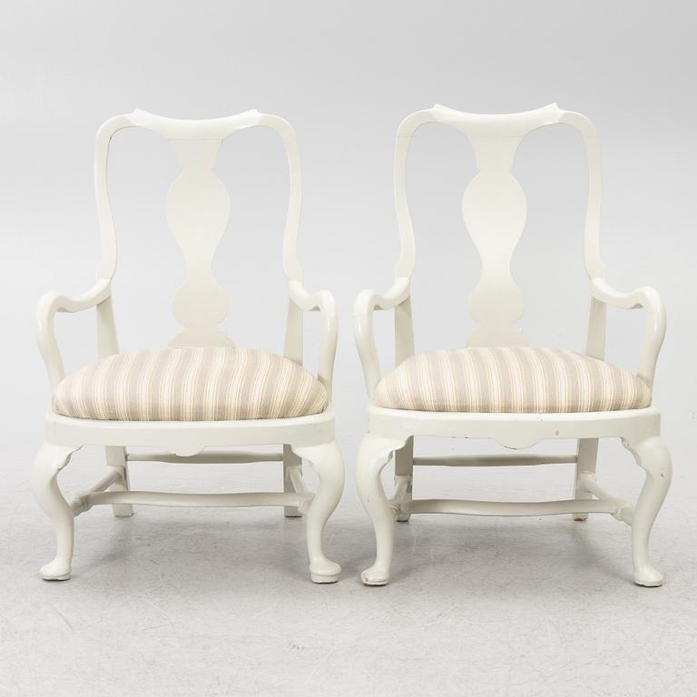 Armchairs, a pair, late Baroque, 18th century.