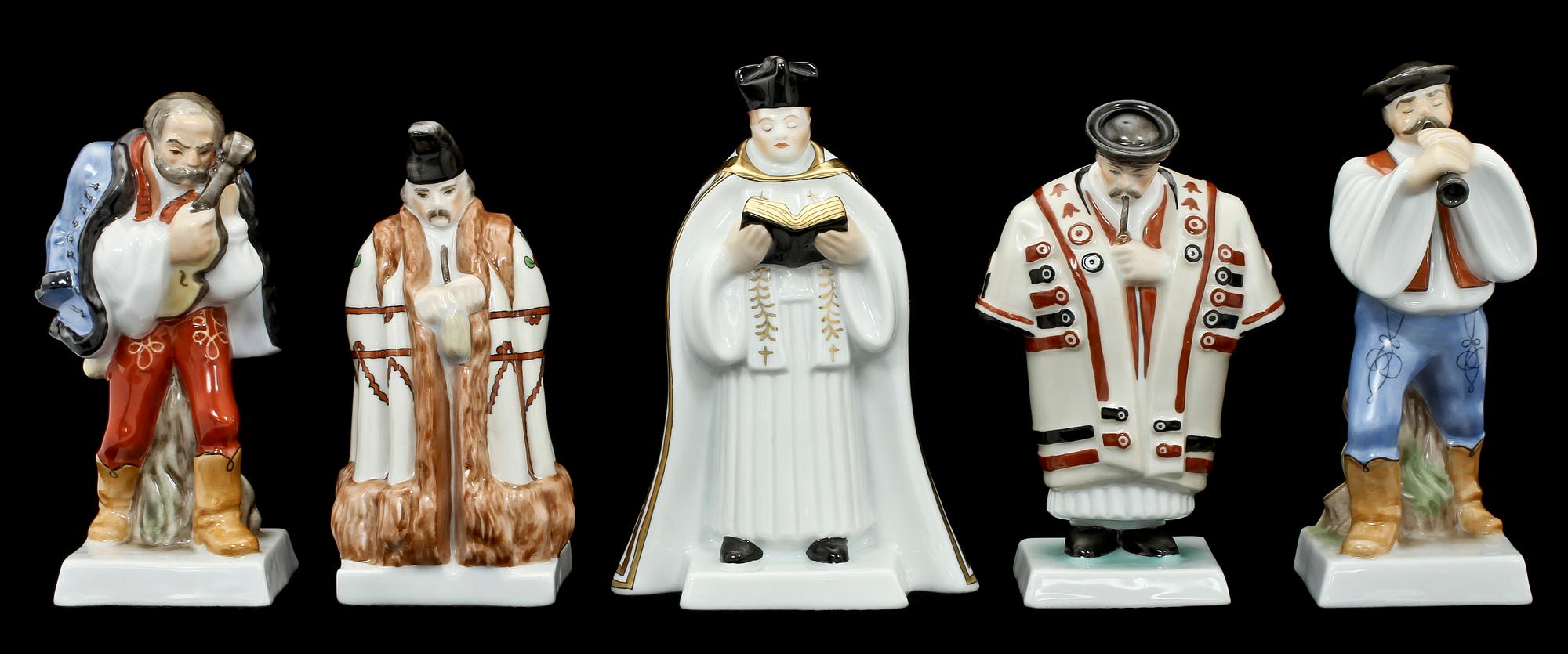 FIGURINER, 15 st, porslin, Herend, Ungern, 1900-talets andra hälft.