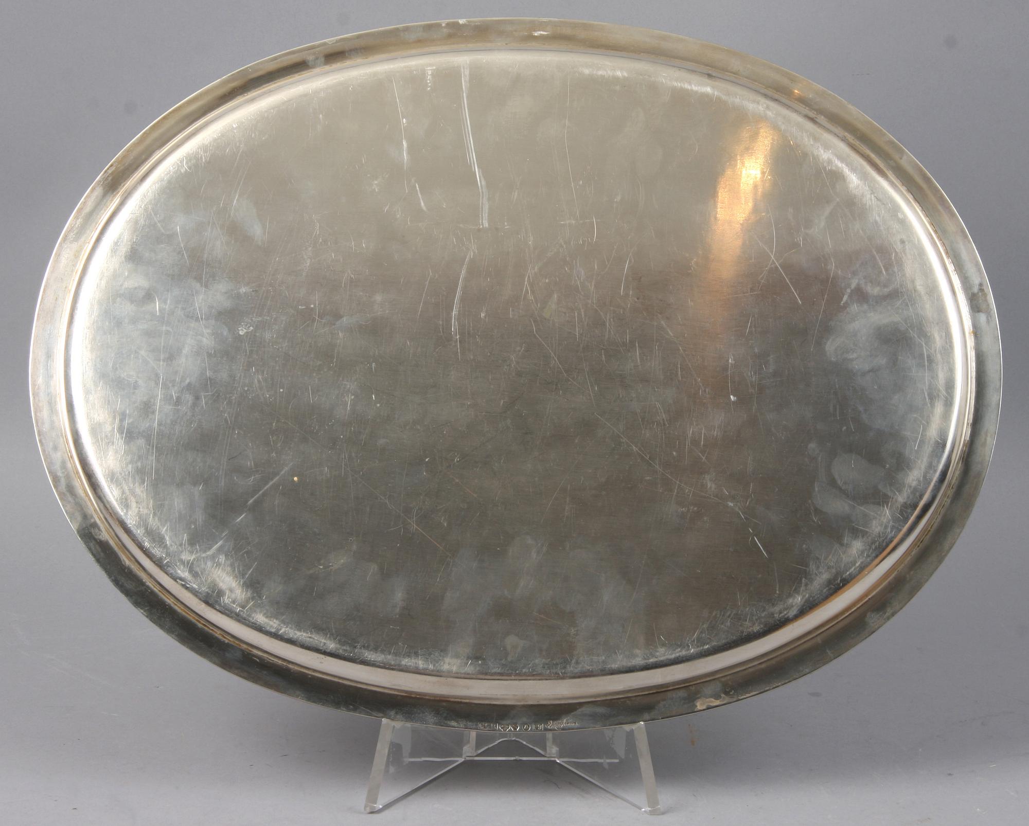 BRICKA, silver, Eric Råström, 1956. Vikt 1500 gram.