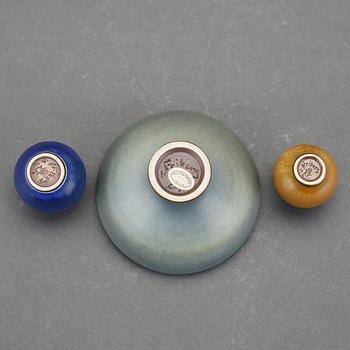 SKÅL, 1 ST, OCH MINIATYRVASER 2 ST, Berndt Friberg, Gustavsberg studio 1963 och 1966.