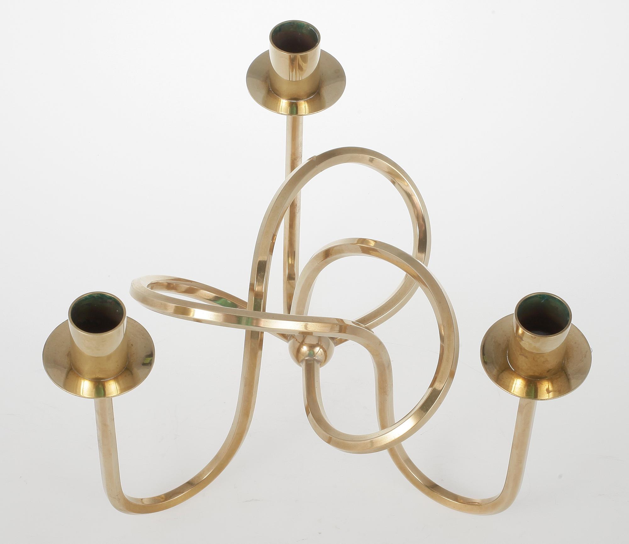 KANDELABER, mässing, "Vänskapsknuten", Josef Frank för Svenskt Tenn,