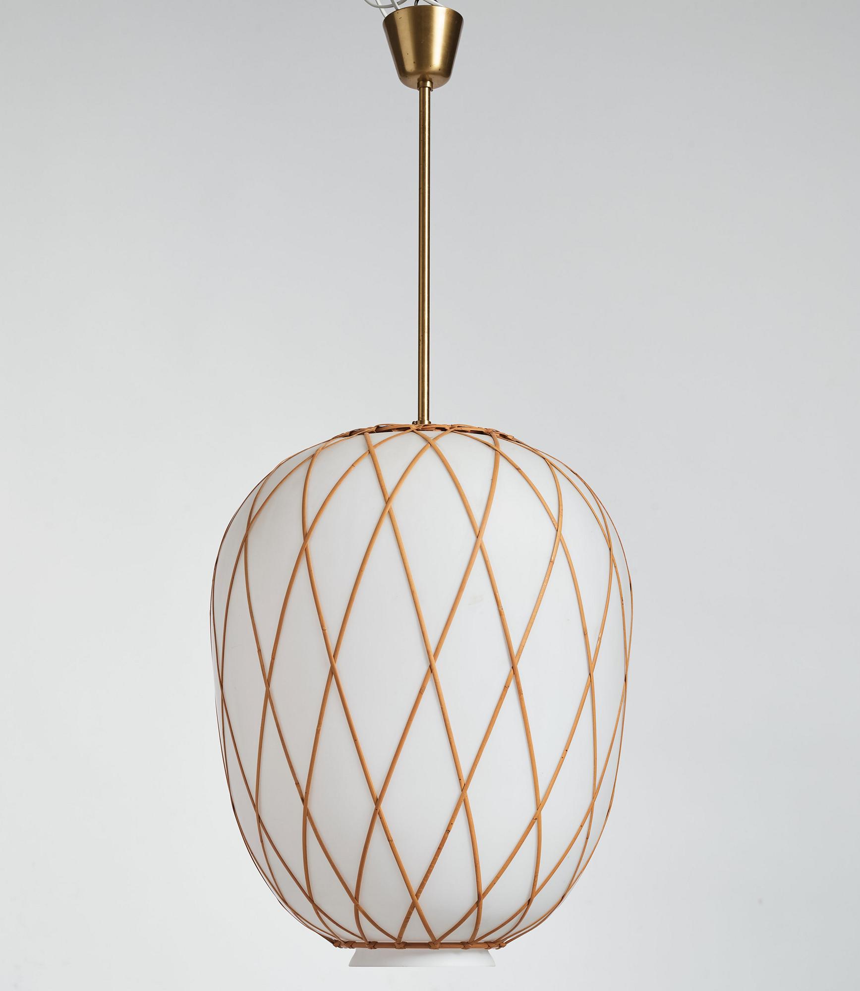 Harald Notini, taklampa, modell "11555" Arvid Böhlmarks Lampfabrik, Stockholm 1940-tal.