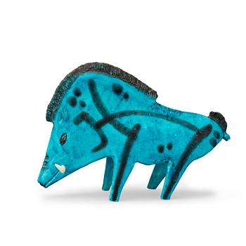 367. A Bruno Gambone ceramic sculpture of a boar, Italy 1960's.