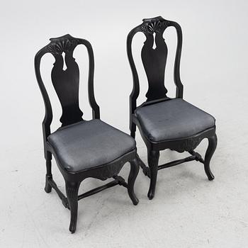 Six Baroque style chairs, 20th Century.
