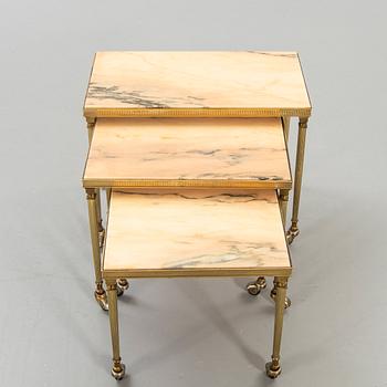 A 3 pcs nesting table later part of the 20th century.
