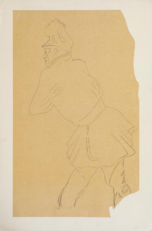 LEANDER ENGSTRÖM, 3 st blyertsteckningar, osignerade.