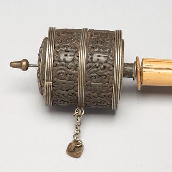 A set of three Tibetan prayer rolls, 19th Century.