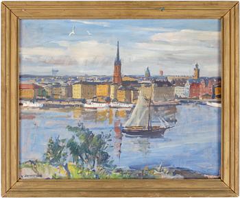 GUNNAR ZETTERSTRÖM, olja på pannå, sign.