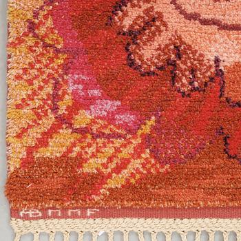 Anita Dahlin, A RUG, "Blommattan", knotted pile, 170 x 123,5 cm, signed AB MMF AD.