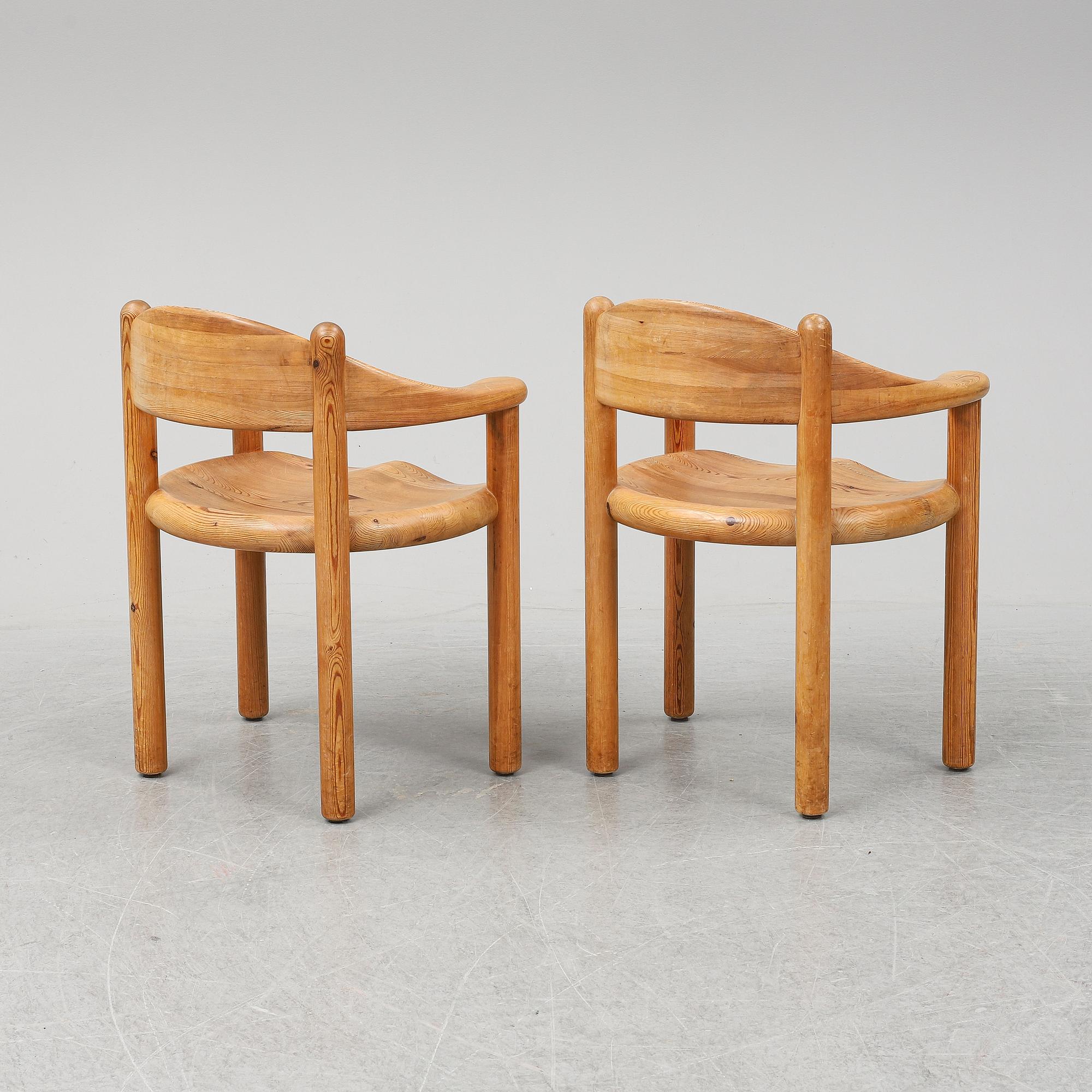 A group of five pine chairs, , Rainer Daumiller, Denmark, 1960/70s.