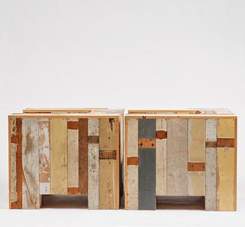 Piet Hein Eek, Armchairs, a pair, “Large Scrapwood Chair”, the Netherlands, after 2008.
