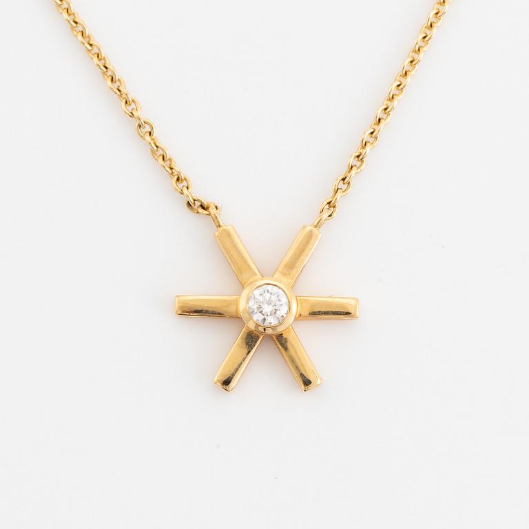 Efva Attling, collier, "Starflower", 18K guld med briljantslipad diamant.