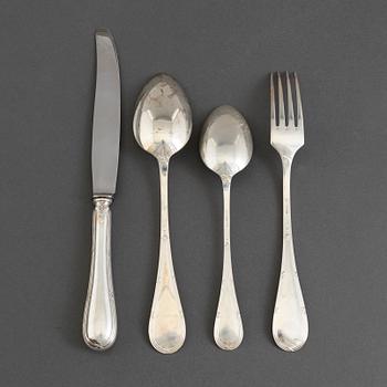 BESTICKSERVIS, 44 delar, silver, C G Hallberg, 1900-tal.