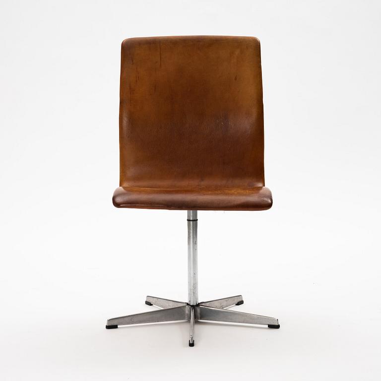 Arne Jacobsen, a cognac coloured leather 'Oxford' chair, Fritz Hansen Denmark, 1950-60s.