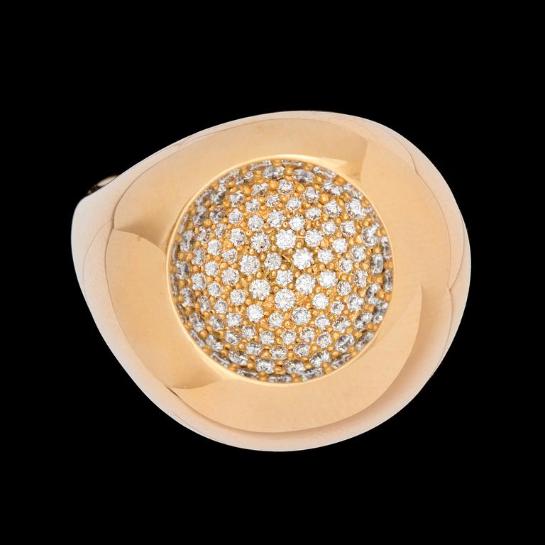 GEORG JENSEN, ring, design Jaqueline Rabun, 'The Cave collection' med briljantslipade diamanter, tot. 1.66 ct.