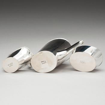 A W.A. Bolin three pcs coffee service, Stockholm 1950.