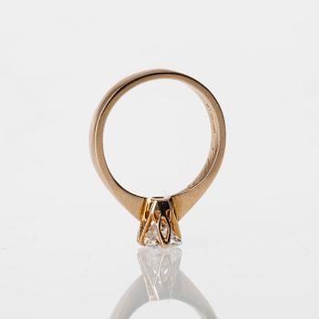 RING, 14K guld, diamant 1,01 ct H / VS1 enligt intyg. Vikt ca 3,9 g.