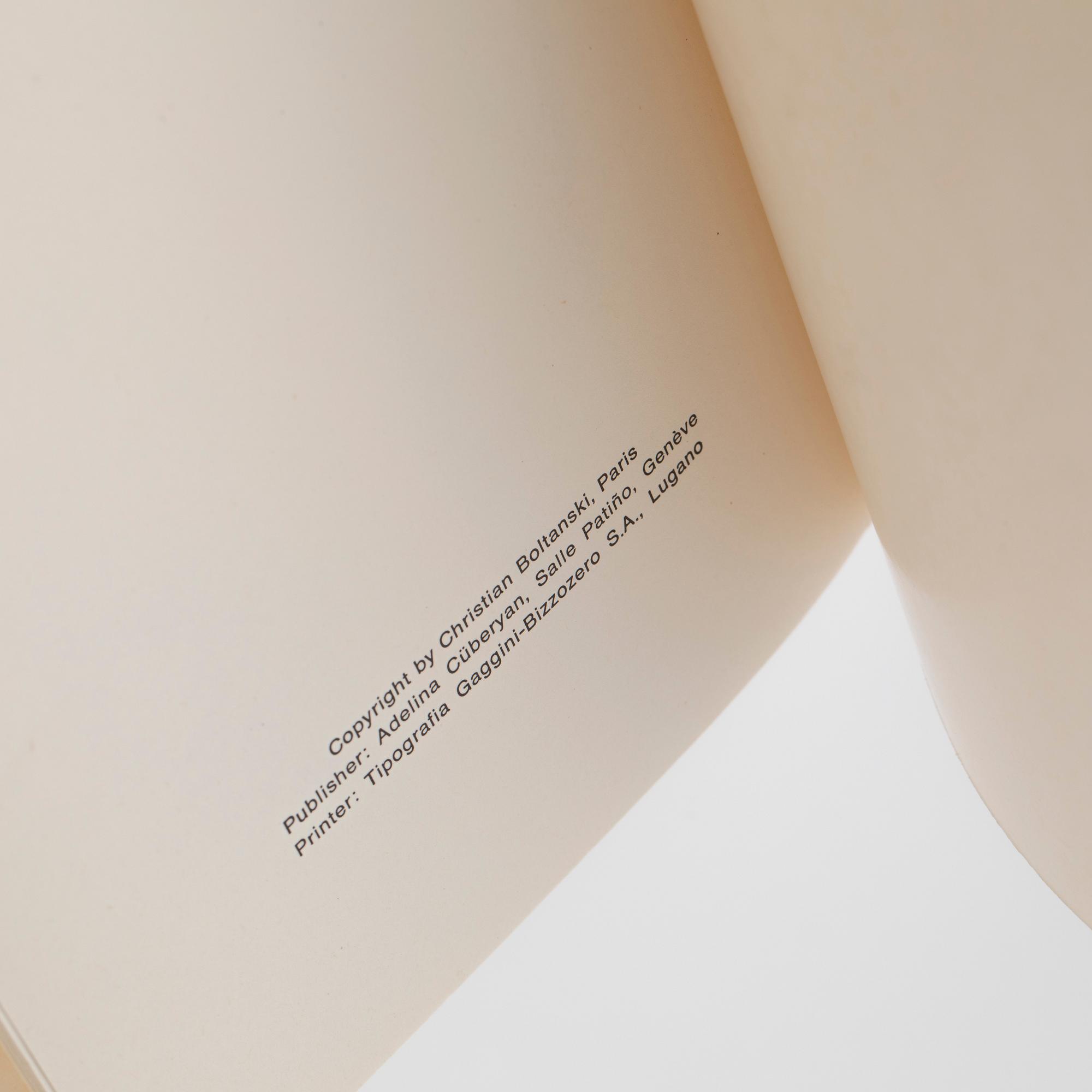 Christian Boltanski, 2 st Artists books, en signerad samt en daterad 1974.