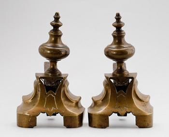 ELDHUNDAR, 1 par, mässing och smide, barockstil, 1800-tal.