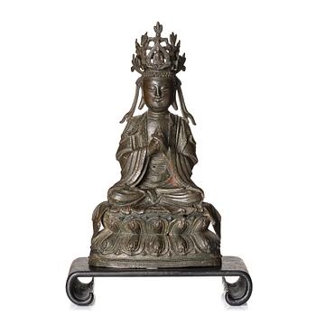 1095. A bronze scultpure of Guanyin, Ming dynasty (1368-1644).