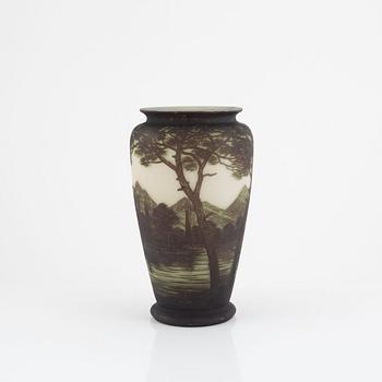 Vase, glass, signed by Richard, 20th century.