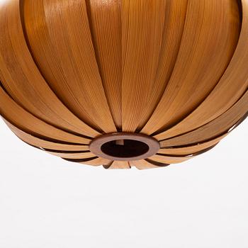 A teak and pine ceiling light, second half of the 20th century.