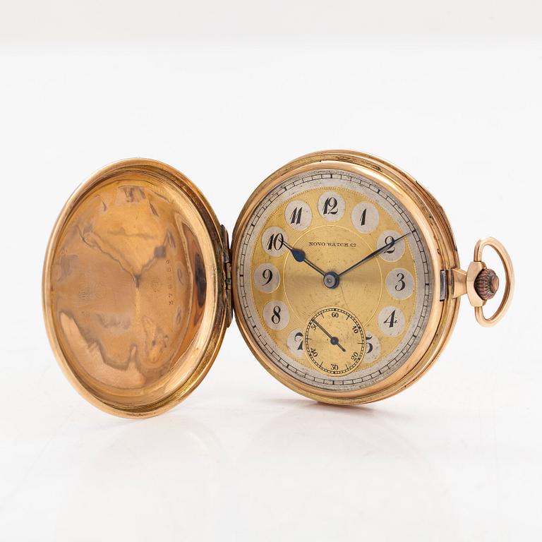 Novo Watch Co, pocket watch, hunter, 49.5 mm.