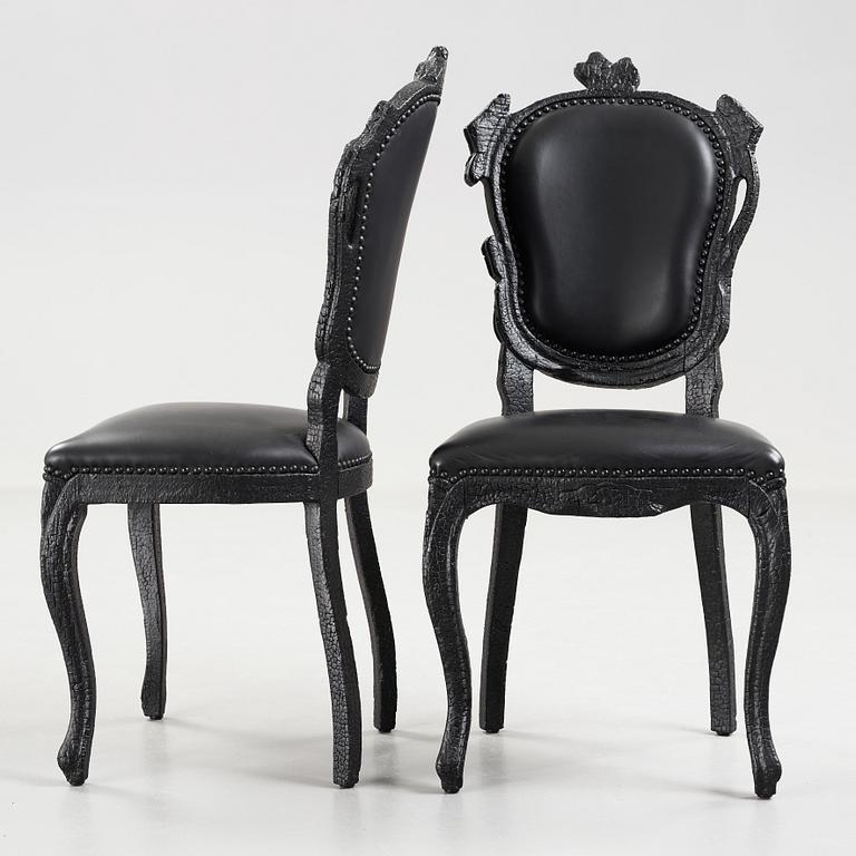 A set of four Maarten Baas 'Smoke dining chairs', Moooi.