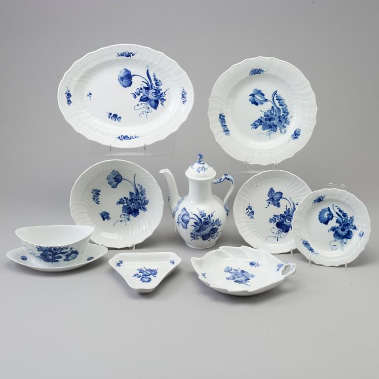 A 47 pcs porcelain service, 'Blå Blomst' Royal Copenhagen', Denmark second half of the 20th century.