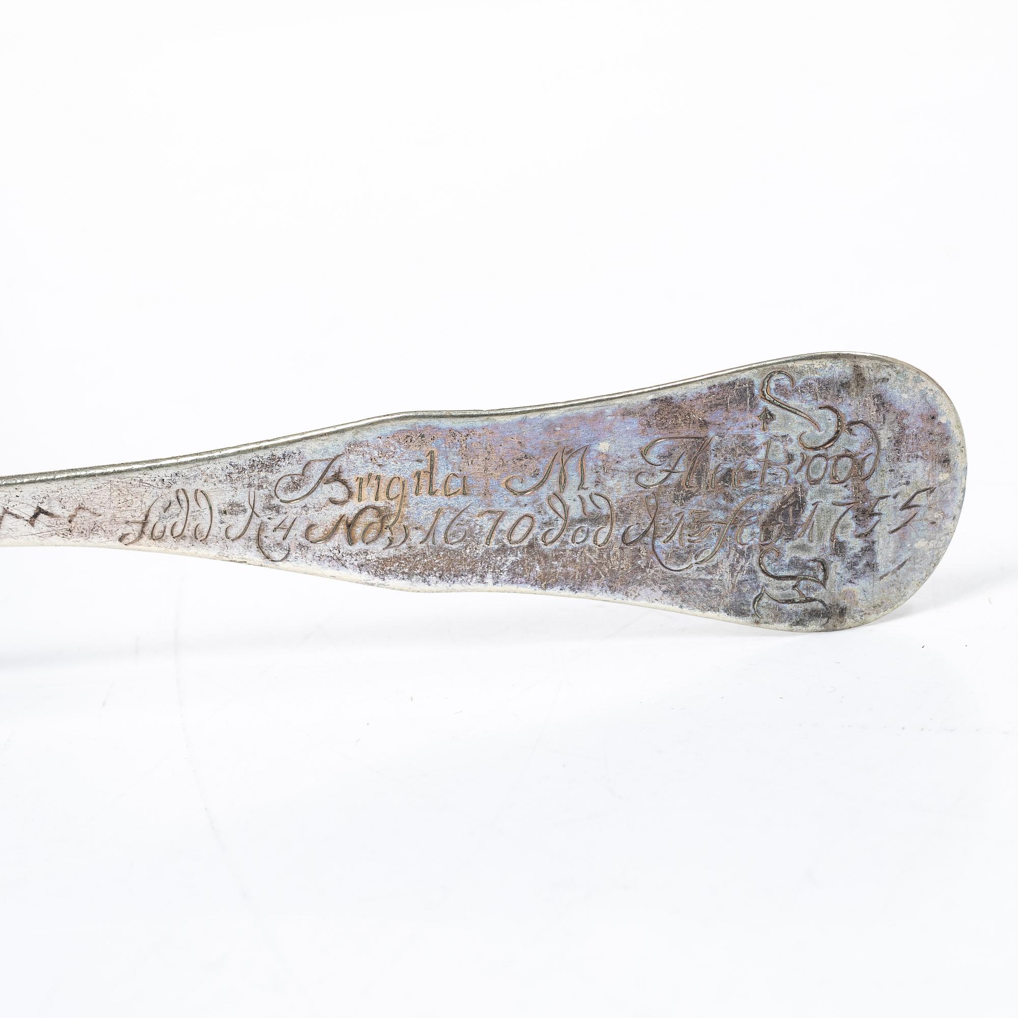 Eleven Swedish silver spoons, 18th/19th century.
